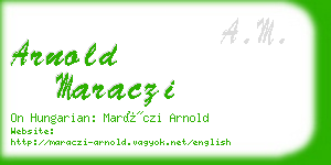 arnold maraczi business card